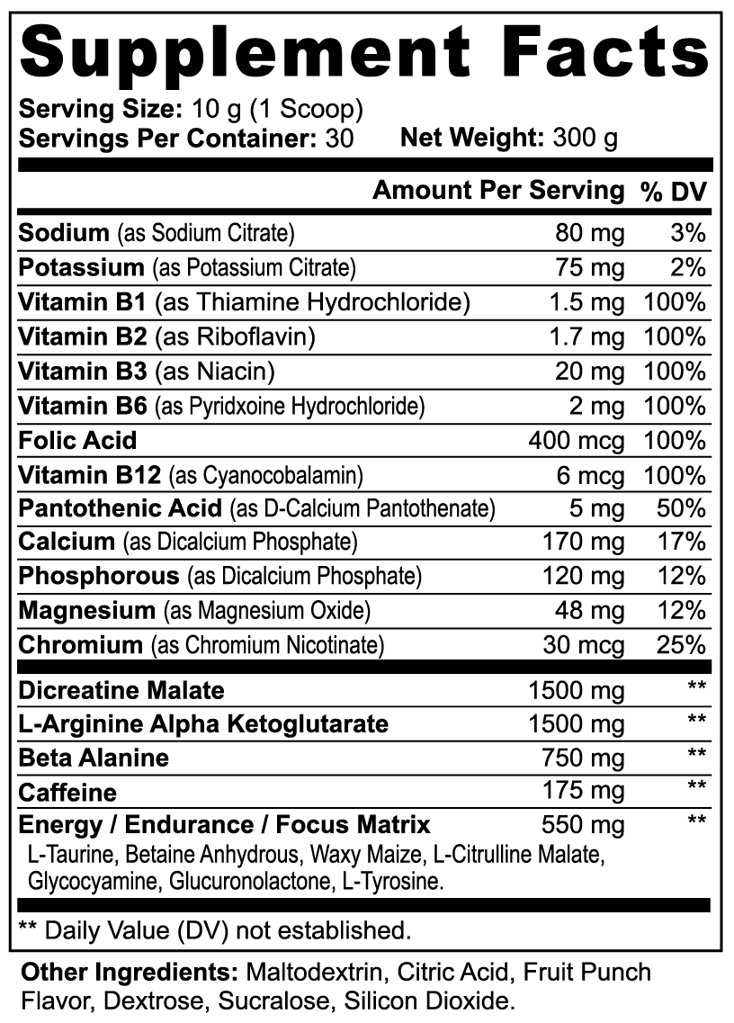 ProPulse Pre-Workout Powder (Fruit Punch)