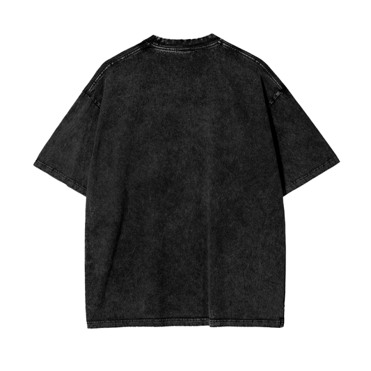 Acid Wash Oversize T-Shirt - White Logo