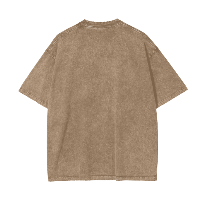 Acid Wash Oversize T-Shirt - White Logo
