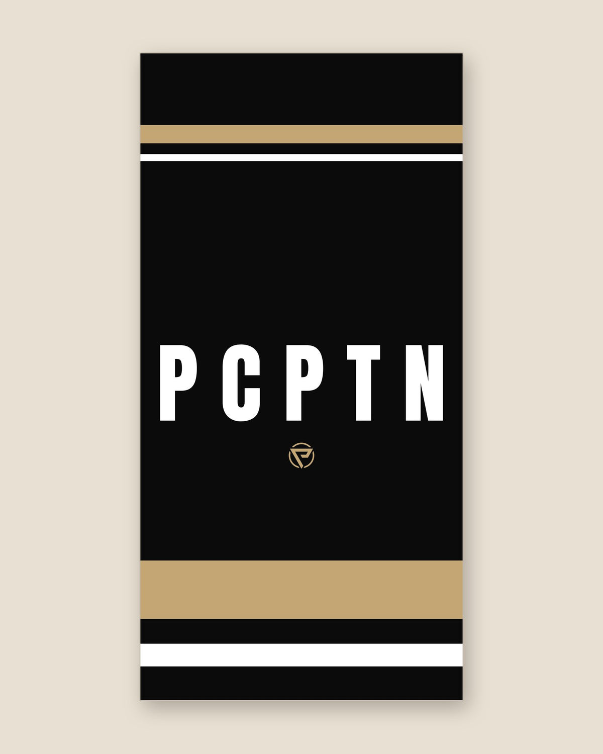 Print design — Bench in Onyx, printed on the 20 by 40 inch PCPTN Sports Towel