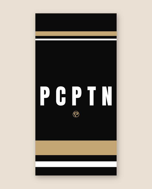 Print design — Bench in Onyx, printed on the 20 by 40 inch PCPTN Sports Towel