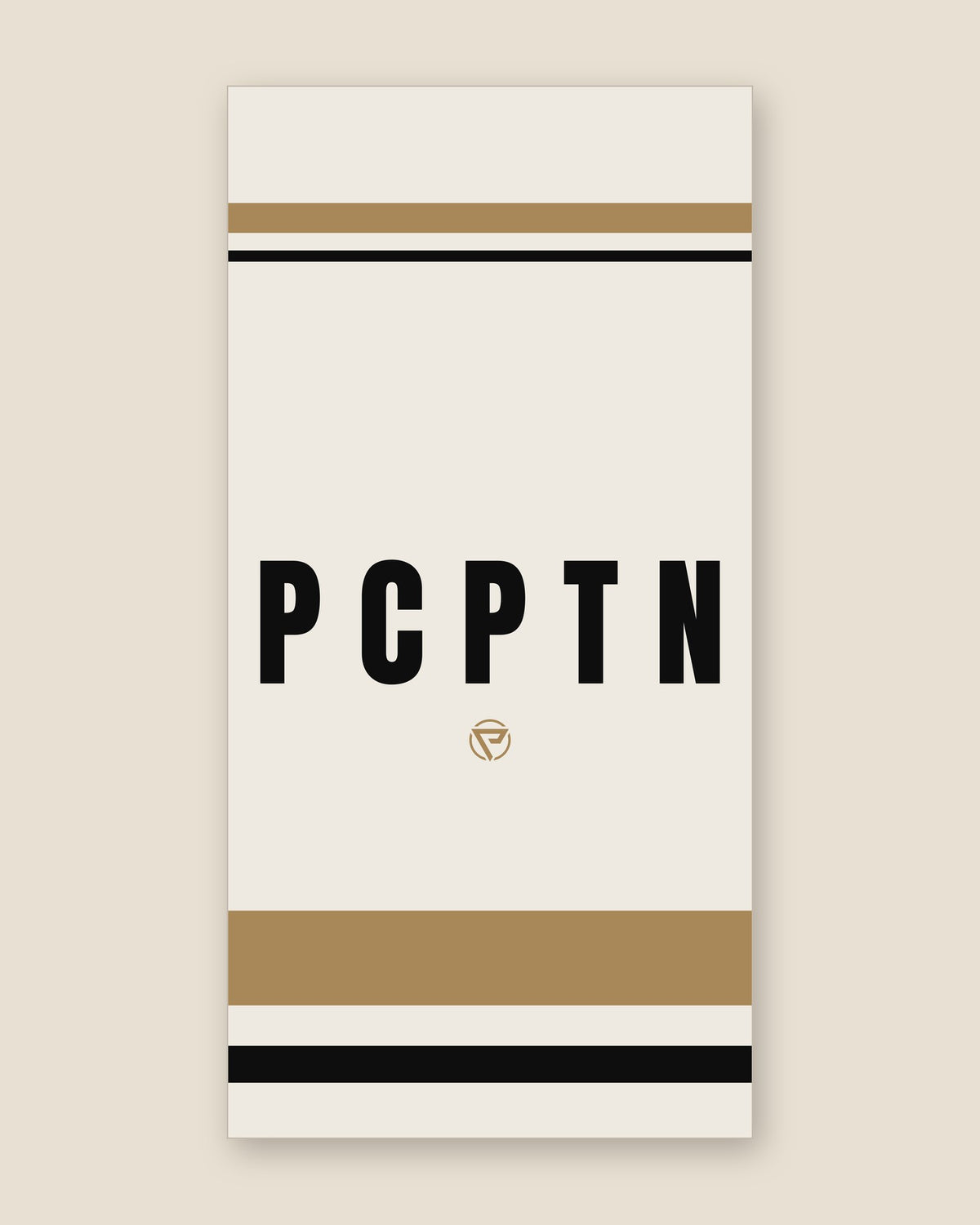 Print design — Bench in Bone, printed on the 20 by 40 inch PCPTN Sports Towel