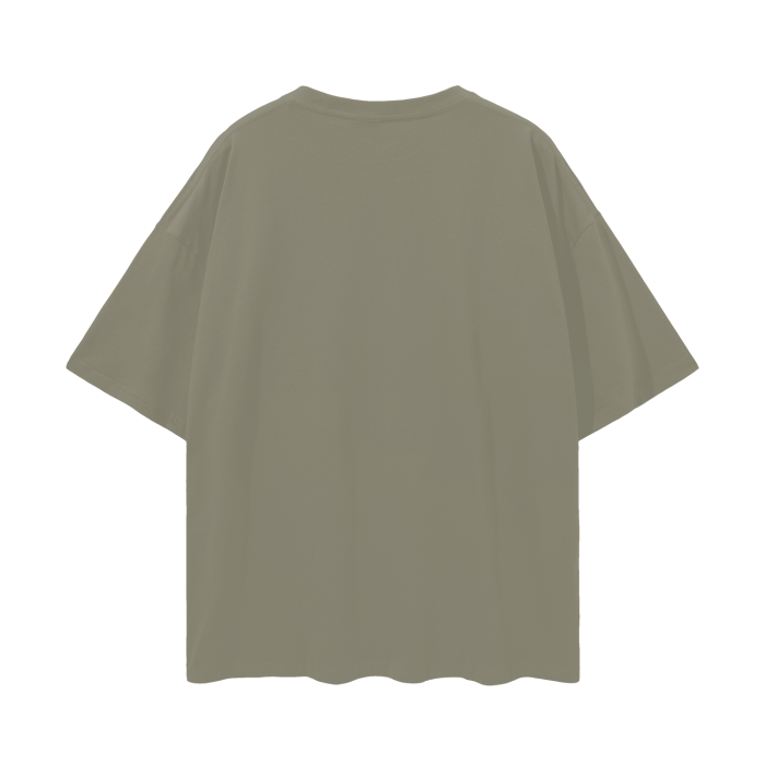 Deep Drop Shoulder Plain Oversize T-Shirt