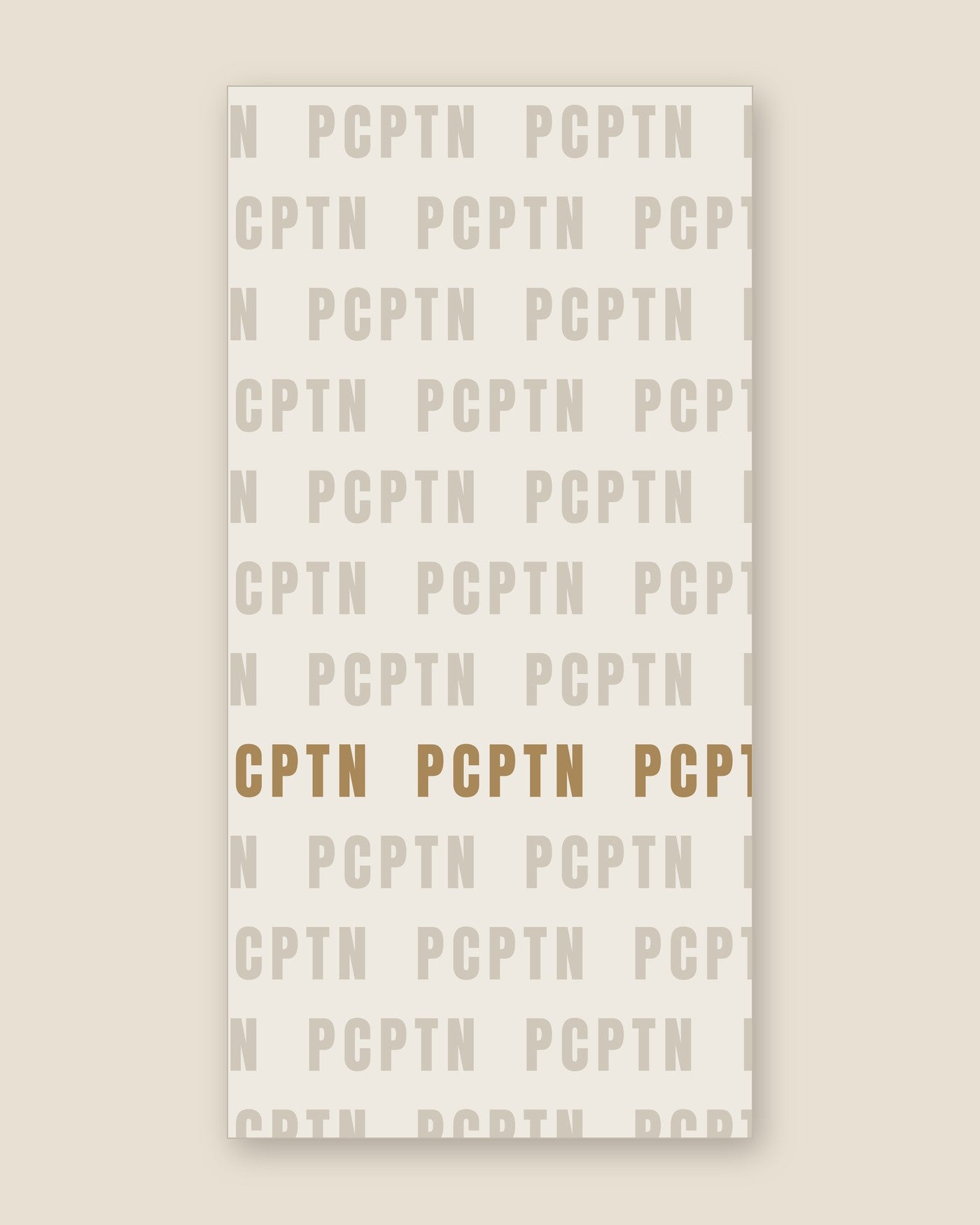 Print design — Strap in Bone, printed on the 20 by 40 inch PCPTN Sports Towel