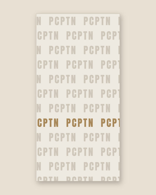 Print design — Strap in Bone, printed on the 20 by 40 inch PCPTN Sports Towel