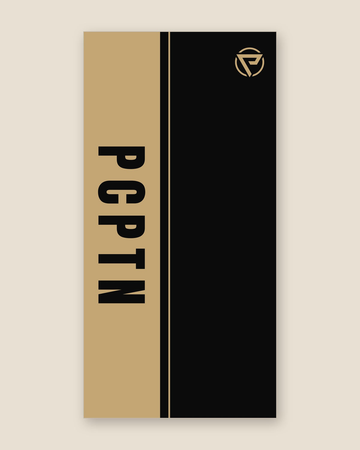 Print design — Rail in Onyx, printed on the 20 by 40 inch PCPTN Sports Towel