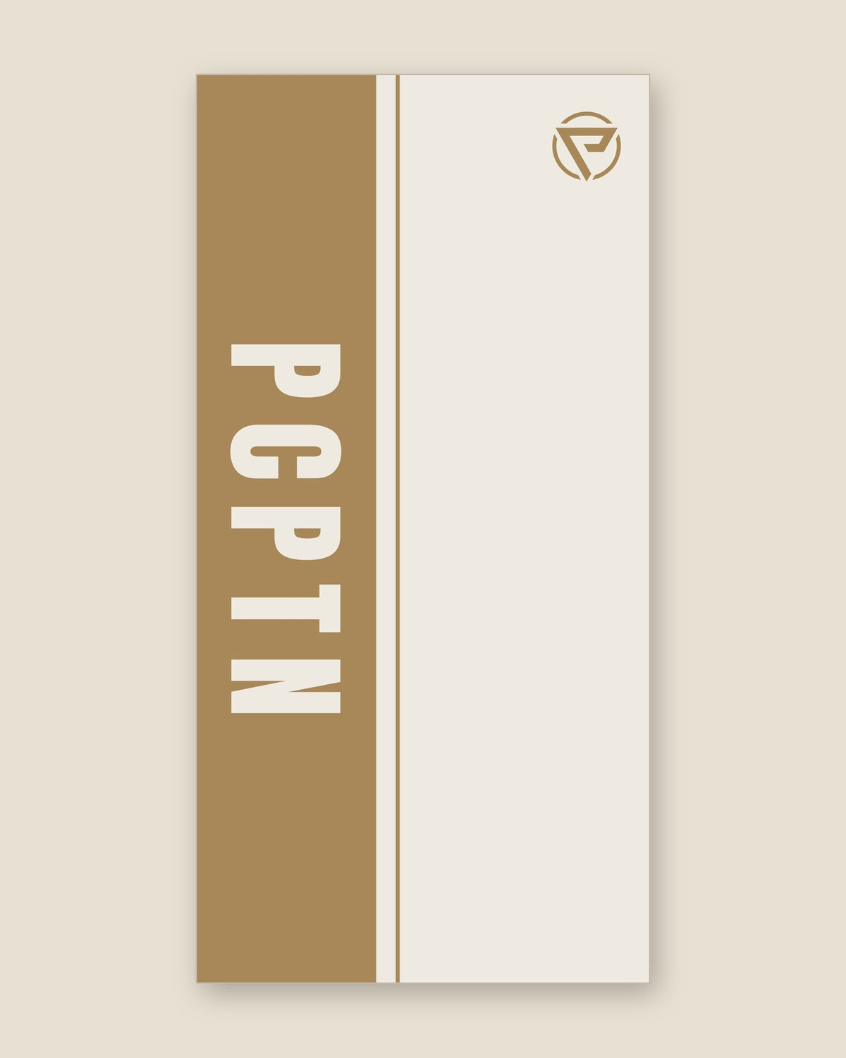 Print design — Rail in Bone, printed on the 20 by 40 inch PCPTN Sports Towel