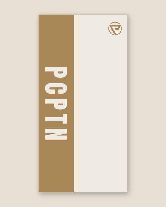 Print design — Rail in Bone, printed on the 20 by 40 inch PCPTN Sports Towel