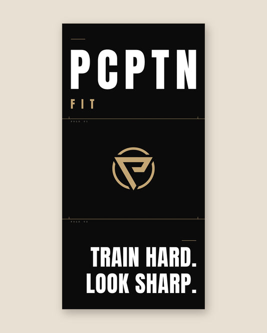 Print design — Rack in Onyx, printed on the 20 by 40 inch PCPTN Sports Towel