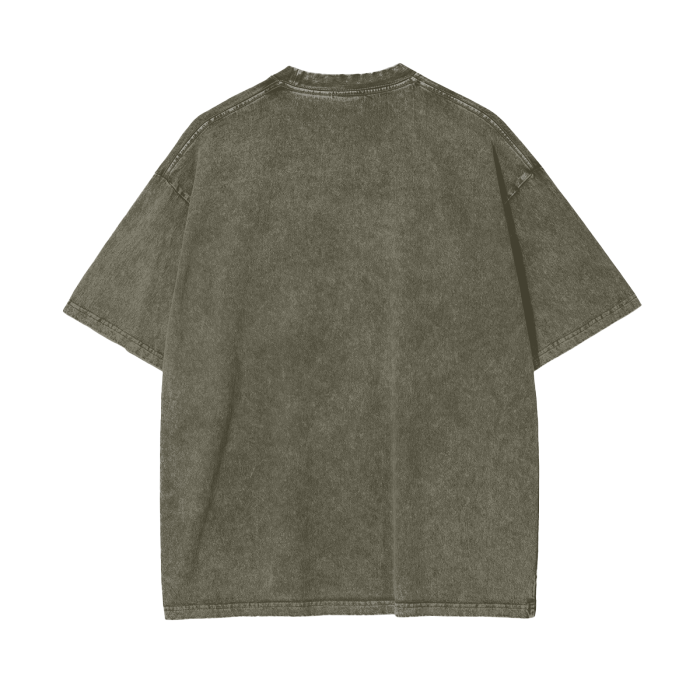 Acid Wash Oversize T-Shirt - White Logo