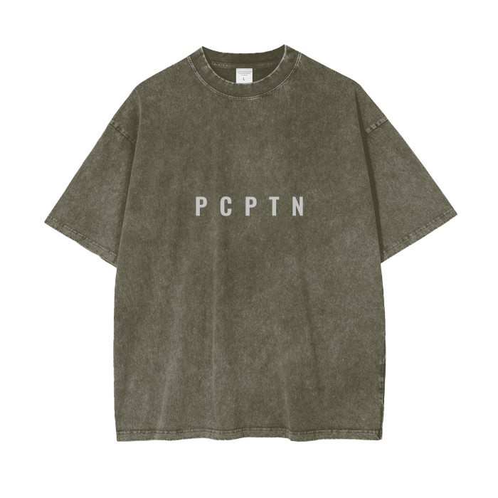 Acid Wash Oversize T-Shirt - White Logo